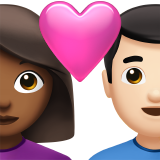 Couple Avec Cœur: Femme, Homme, Peau Mate, Peau Claire pour Apple iOS 26.4