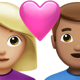 זוג עם לב: אישה, איש, גוון עור בהיר בינוני, גוון עור בינוני עבור Apple iOS 26.4