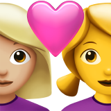 Couple With Heart - Woman: Medium-Light Skin Tone, Woman: No Skin Tone for Apple iOS 26.4