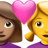 Pasangan Dengan Hati - Wanita: Warna Kulit Sedang, Wanita: Tanpa Warna Kulit untuk Apple iOS 26.4