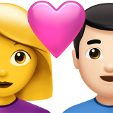 Pasangan Dengan Hati - Wanita: Tanpa Warna Kulit, Pria: Warna Kulit Cerah untuk Apple iOS 26.4