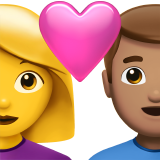 Couple avec coeur - Femme : sans teint, Homme : teint moyen pour Apple iOS 26.4