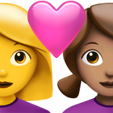Couple avec coeur - Femme : sans teint, Femme : teint moyen pour Apple iOS 26.4