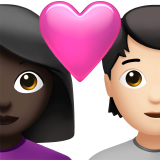 Couple With Heart: Woman, Person, Dark Skin Tone, Light Skin Tone for Apple iOS 26.4