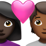 Couple With Heart: Woman, Person, Dark Skin Tone, Medium-Dark Skin Tone for Apple iOS 26.4