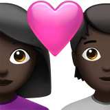 Casal com coração: mulher, pessoa, tom de pele escuro para Apple iOS 26.4