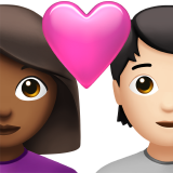 Pasangan Berhati: Wanita, Orang, Warna Kulit Sedang-Gelap, Warna Kulit Cerah untuk Apple iOS 26.4