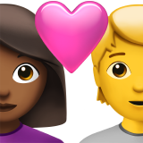 Pasangan Dengan Hati: Wanita, Orang, Warna Kulit Sedang-Gelap, Tanpa Warna Kulit untuk Apple iOS 26.4