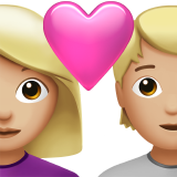 Pasangan Berhati: Wanita, Orang, Warna Kulit Sedang-Terang untuk Apple iOS 26.4