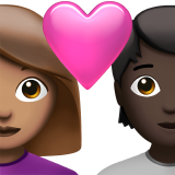 Couple With Heart: Woman, Person, Medium Skin Tone, Dark Skin Tone for Apple iOS 26.4