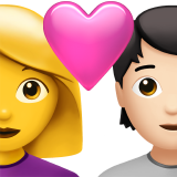 Couple avec cœur : femme, personne, sans teint, teint clair pour Apple iOS 26.4