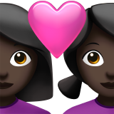 Couple Avec Cœur: Femme, Femme, Peau Foncée pour Apple iOS 26.4