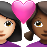 Casal Apaixonado: Mulher, Mulher, Pele Clara, Pele Morena Escura para Apple iOS 26.4