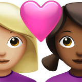 Casal Apaixonado: Mulher, Mulher, Pele Morena Clara, Pele Morena Escura para Apple iOS 26.4