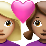 Ζευγάρι με καρδιά: γυναίκα, γυναίκα, μεσαίος-ανοιχτόχρωμος τόνος δέρματος, μεσαίος τόνος δέρματος για Apple iOS 26.4
