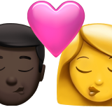 Kiss - Man: Dark Skin Tone, Woman: No Skin Tone for Apple iOS 26.4
