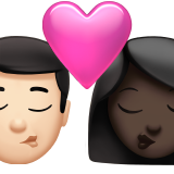 Kiss - Man: Light Skin Tone, Woman: Dark Skin Tone for Apple iOS 26.4