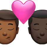 Kiss: Man, Man, Medium-Dark Skin Tone, Dark Skin Tone for Apple iOS 26.4