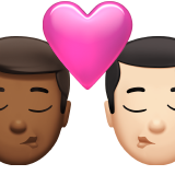 Φιλί: άντρας, άντρας, μεσαίος-σκούρος τόνος δέρματος, ανοιχτόχρωμος τόνος δέρματος για Apple iOS 26.4