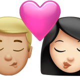 Beijo - Homem: Tom de pele médio-claro, Mulher: Tom de pele claro para Apple iOS 26.4