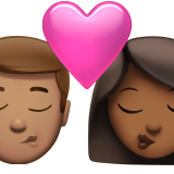 Beijo - Homem: Tom de pele médio, Mulher: Tom de pele médio-escuro para Apple iOS 26.4