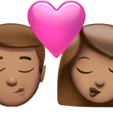 Beijo - Homem: Tom de pele médio, Mulher: Tom de pele médio para Apple iOS 26.4