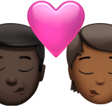 Beijo: Homem, Pessoa, Tom de pele escuro, Tom de pele médio-escuro para Apple iOS 26.4