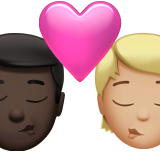 Beijo: Homem, Pessoa, Tom de pele escuro, Tom de pele médio-claro para Apple iOS 26.4