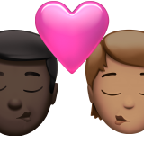 Kiss: Man, Person, Dark Skin Tone, Medium Skin Tone for Apple iOS 26.4