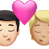 Beijo: Homem, Pessoa, Tom de pele claro, Tom de pele médio-claro para Apple iOS 26.4