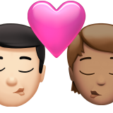 Kiss: Man, Person, Light Skin Tone, Medium Skin Tone for Apple iOS 26.4
