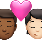 Kiss: Man, Person, Medium-Dark Skin Tone, Light Skin Tone for Apple iOS 26.4