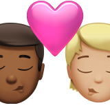 จูบ: ผู้ชาย, บุคคล, สีผิวเข้มปานกลาง, สีผิวสว่างปานกลาง สำหรับ Apple iOS 26.4