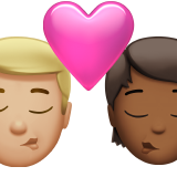 נשיקה: גבר, אדם, גוון עור בינוני-בהיר, גוון עור בינוני-כהה עבור Apple iOS 26.4