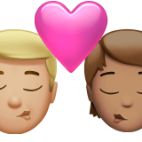 Beijo: Homem, Pessoa, Tom de pele médio-claro, Tom de pele médio para Apple iOS 26.4