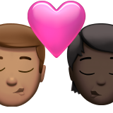 Kiss: Man, Person, Medium Skin Tone, Dark Skin Tone for Apple iOS 26.4