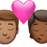 Kiss: Man, Person, Medium Skin Tone, Medium-Dark Skin Tone for Apple iOS 26.4