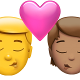 Kiss: Man, Person, No Skin Tone, Medium Skin Tone for Apple iOS 26.4