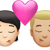 Kiss: Person, Man, Light Skin Tone, Medium-Light Skin Tone for Apple iOS 26.4