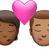 Kiss: Person, Man, Medium-Dark Skin Tone, Medium Skin Tone for Apple iOS 26.4