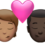 Kiss: Person, Man, Medium Skin Tone, Dark Skin Tone for Apple iOS 26.4
