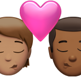 Kiss: Person, Man, Medium Skin Tone, Medium-Dark Skin Tone for Apple iOS 26.4