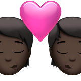 Kiss: Person, Person, Dark Skin Tone for Apple iOS 26.4