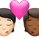 Kiss: Person, Person, Light Skin Tone, Medium-Dark Skin Tone for Apple iOS 26.4