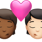 Kiss: Person, Person, Medium-Dark Skin Tone, Light Skin Tone for Apple iOS 26.4