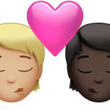 Kiss: Person, Person, Medium-Light Skin Tone, Dark Skin Tone for Apple iOS 26.4