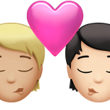 Kiss: Person, Person, Medium-Light Skin Tone, Light Skin Tone for Apple iOS 26.4