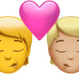 Kiss: Person, Person, No Skin Tone, Medium-Light Skin Tone for Apple iOS 26.4