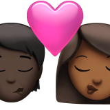 Kiss: Person, Woman, Dark Skin Tone, Medium-Dark Skin Tone for Apple iOS 26.4