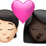 Kiss: Person, Woman, Light Skin Tone, Dark Skin Tone for Apple iOS 26.4